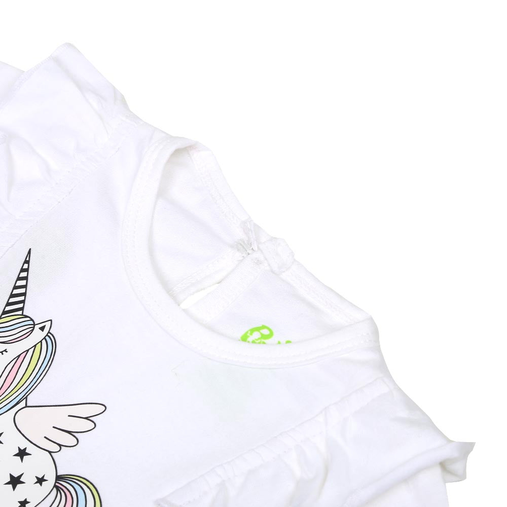 Girls T-Shirt H/S Rainbow - White