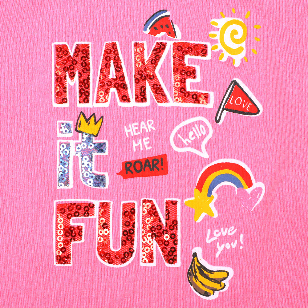 Infant Girls T-Shirt Make It Fun - PINK