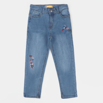 Girls Denim Pant Petals - LIGHT BLUE