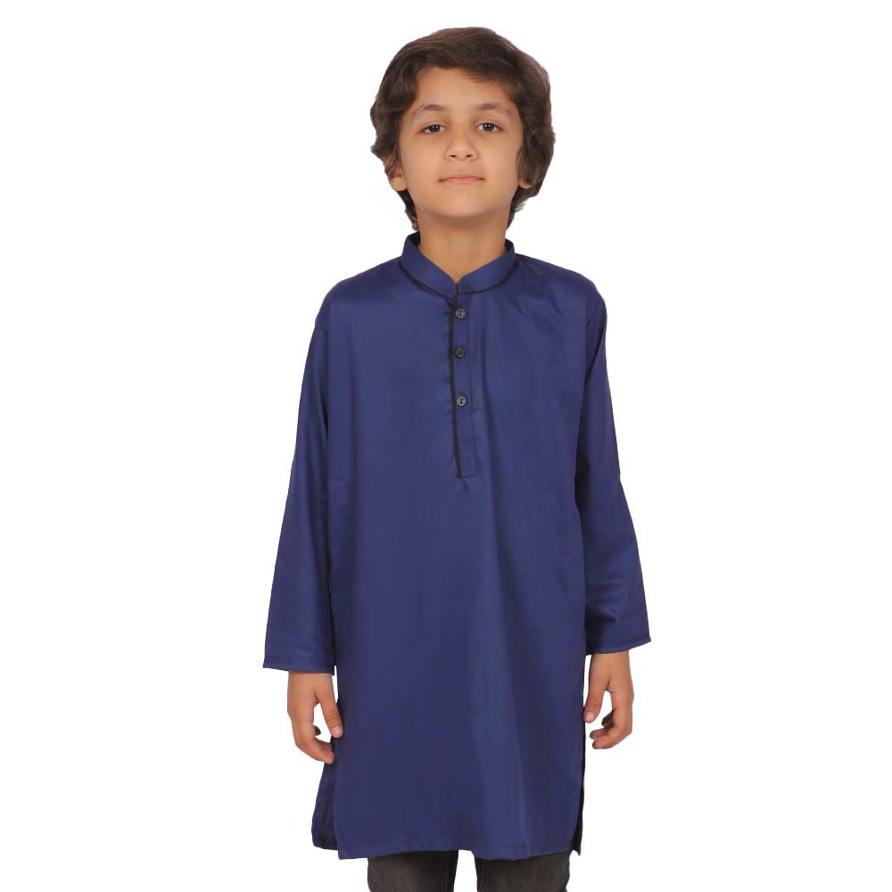 Boys Dobby Kurta Baboon-Navy