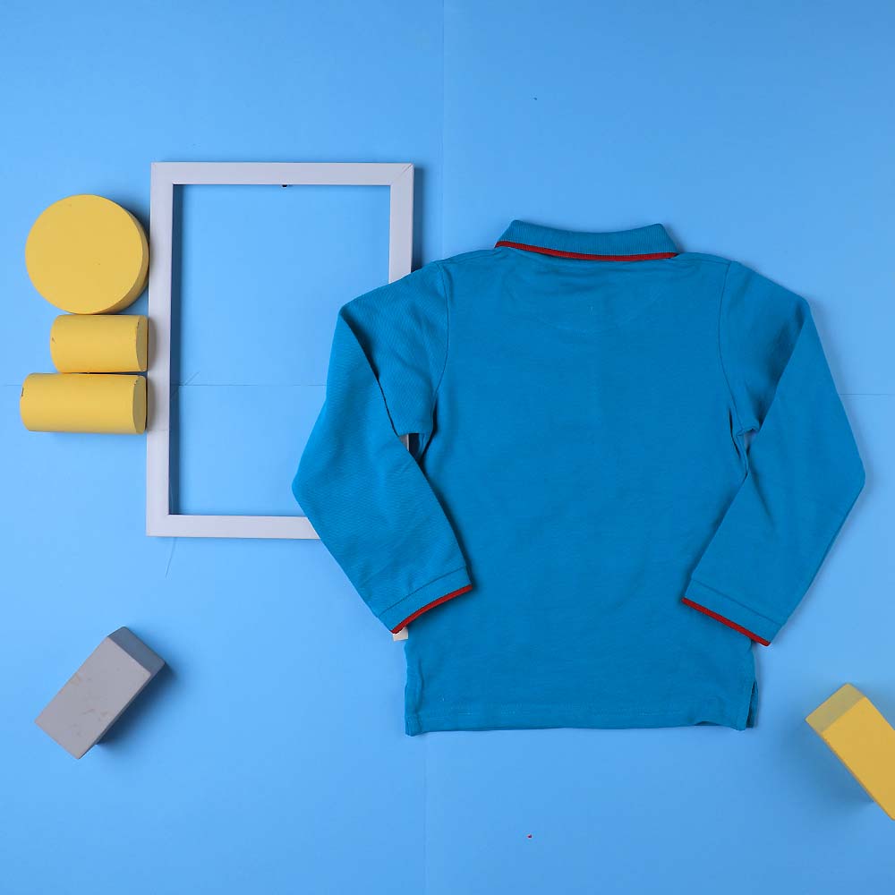 Basic Polo Shirt For Boys - Teal Blue