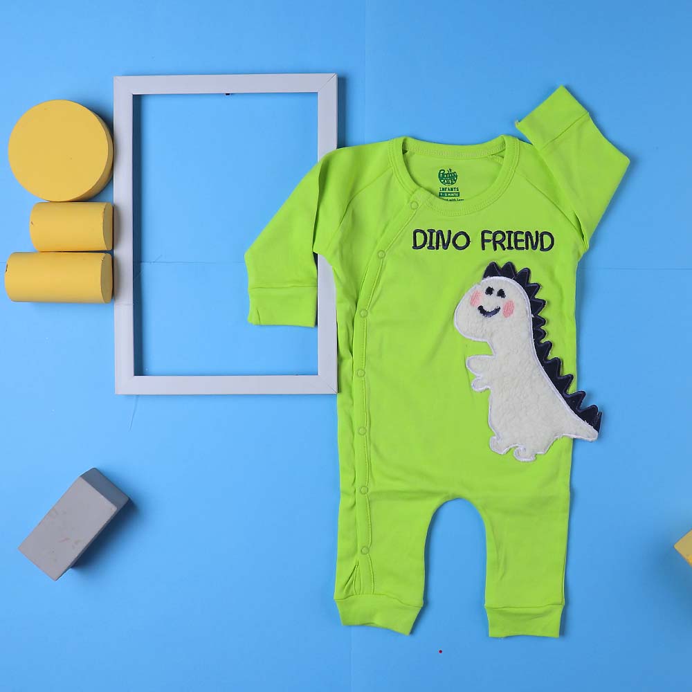 Dino Friend Romper For Boys - Green