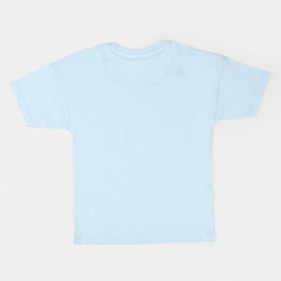 Girls Cotton T-Shirt Flower - Sky Blue