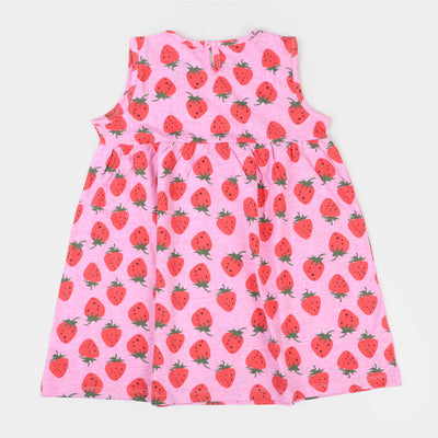 Infant Girls Knitted Frock Strawberry - Light pink