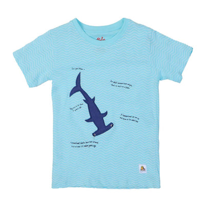 Infant Boys T-Shirt Wavy Fish - Sky Blue