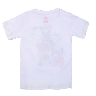 Infant Boys Round Neck T-Shirt Lion - White