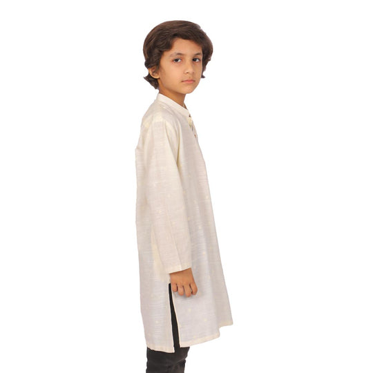 Boys Printed Kurta Victoria-Off White