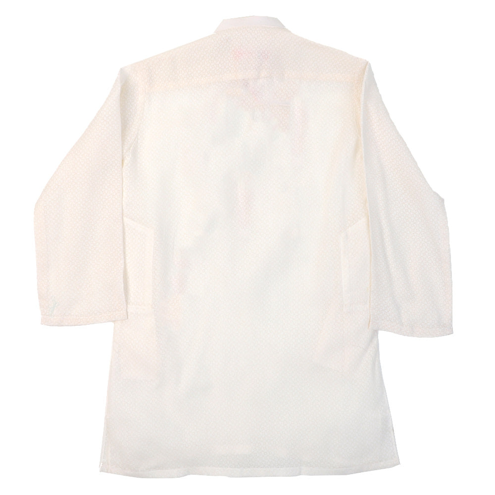 Boys Basic Kurta Burn Out - White