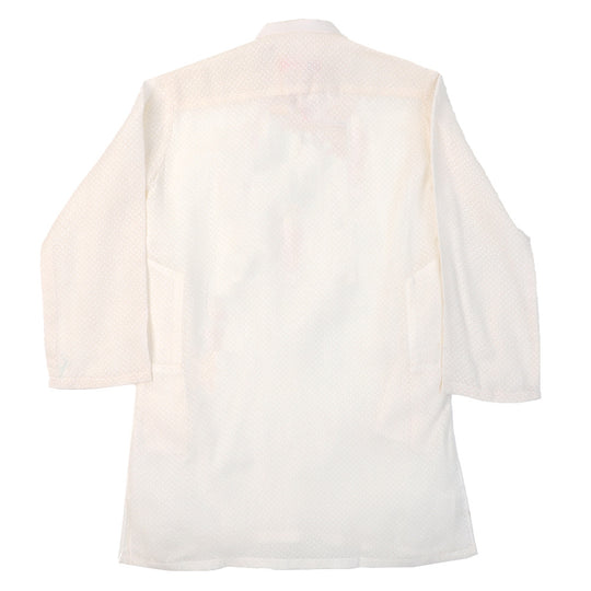 Boys Basic Kurta Burn Out - White