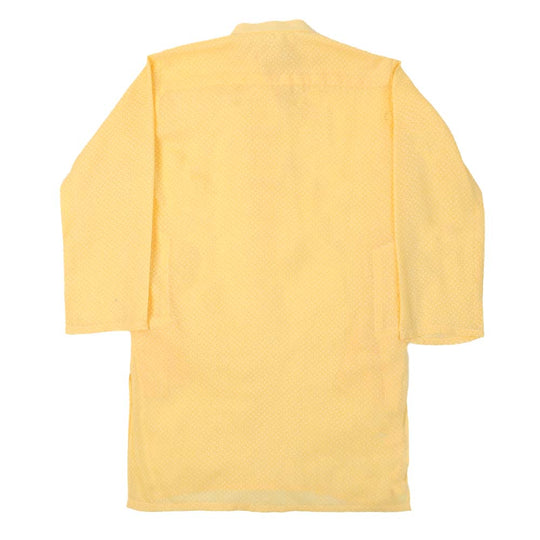 Boys Basic Kurta Burn Out - Yellow