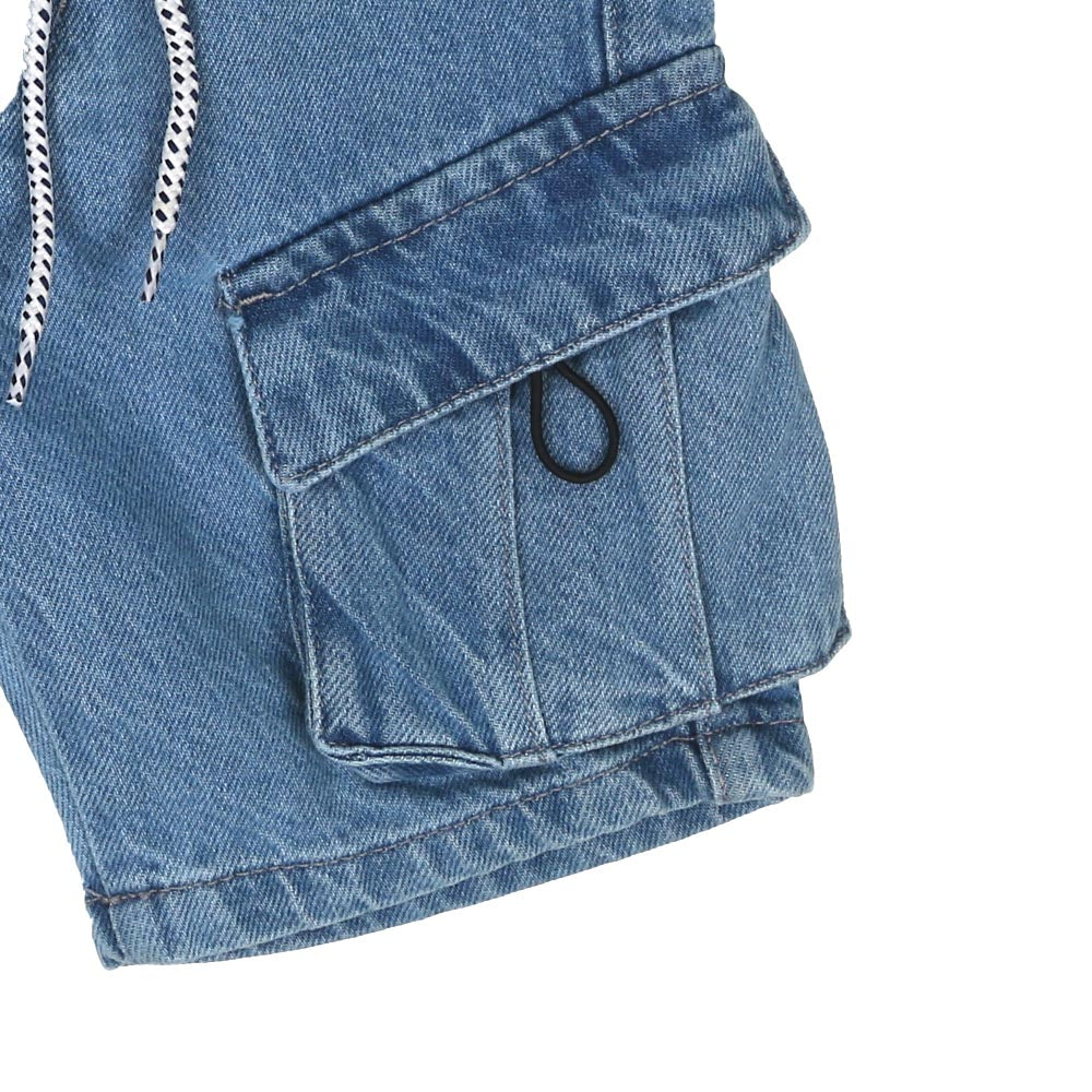 Boys Short Denim Cargo - Ice Blue