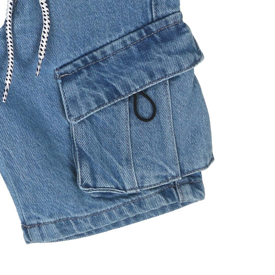Boys Short Denim Cargo - Ice Blue