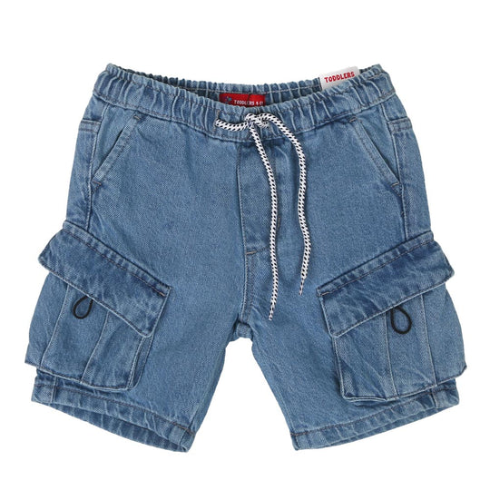 Boys Short Denim Cargo - Ice Blue