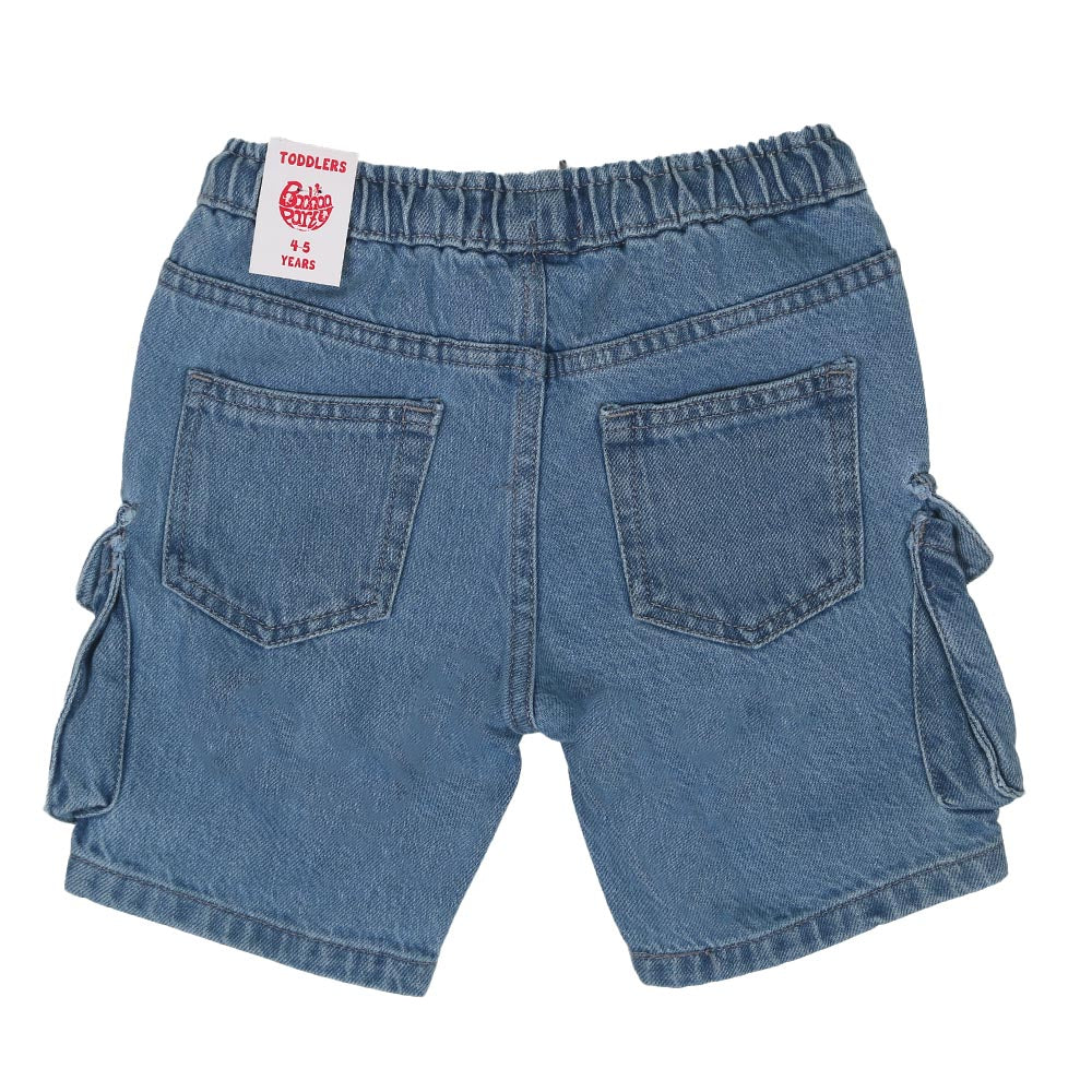 Boys Short Denim Cargo - Ice Blue