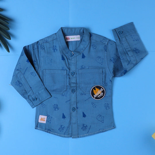 Little Adventure Casual Shirt For Boys - Blue