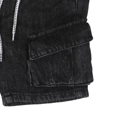 Boys Shorts Denim Cargo Shorts - Black