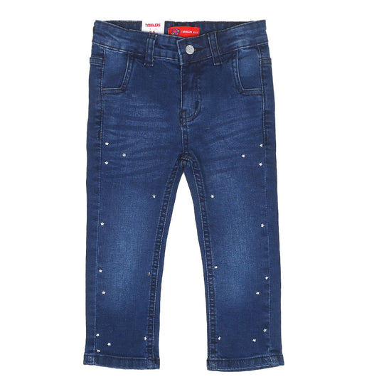 Girls Pant Denim Star-Blue