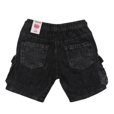 Boys Shorts Denim Cargo Shorts - Black