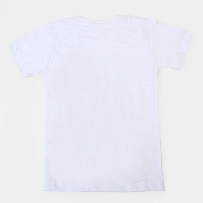 Boys Cotton T-Shirt Farm Friends - White