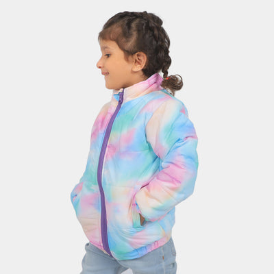 Girls Puffer Jacket Rainbow  - TIE DYE