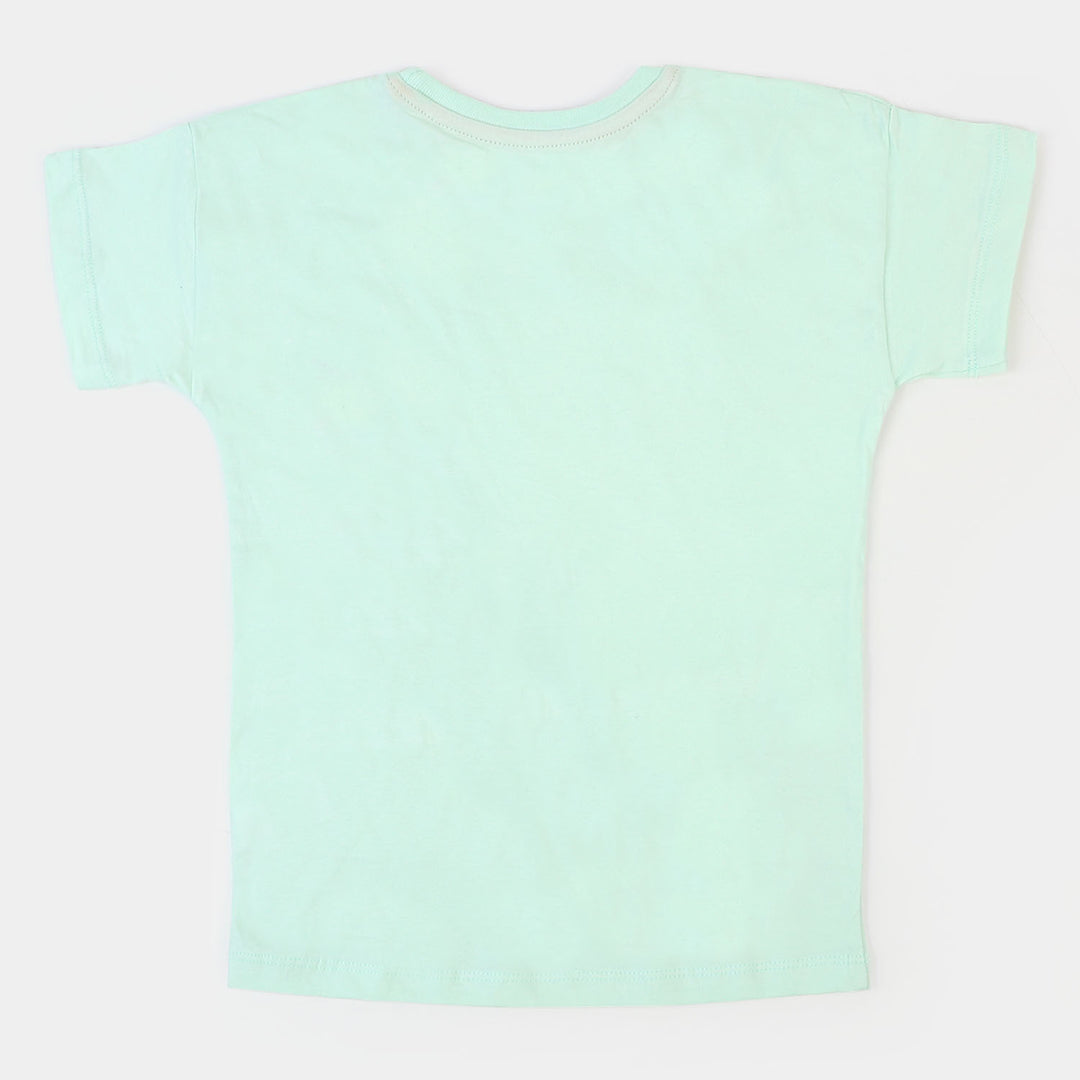 Boys Cotton T-Shirt Surf - Sea Green