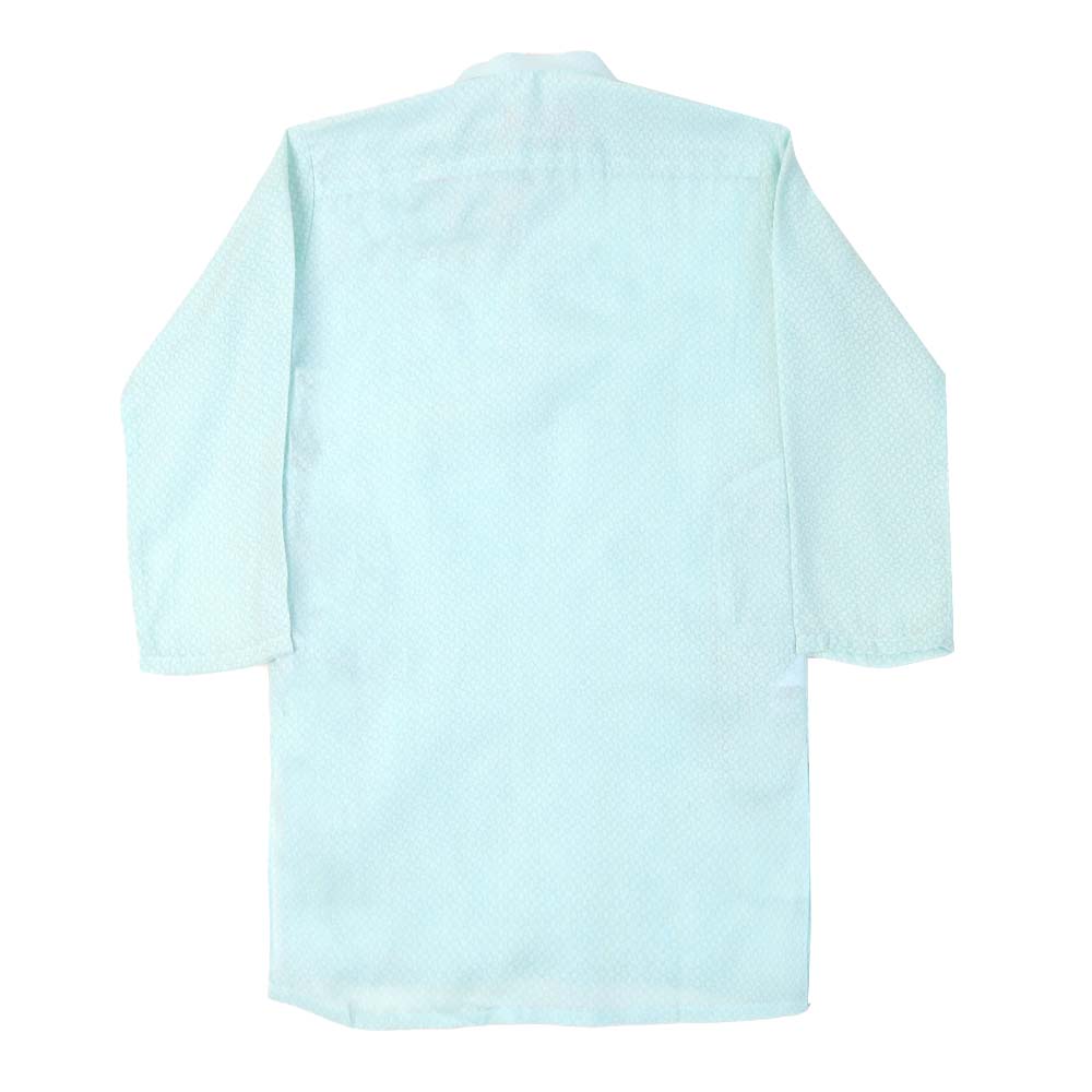 Boys Basic Kurta Burn Out - Aqua