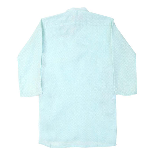 Boys Basic Kurta Burn Out - Aqua