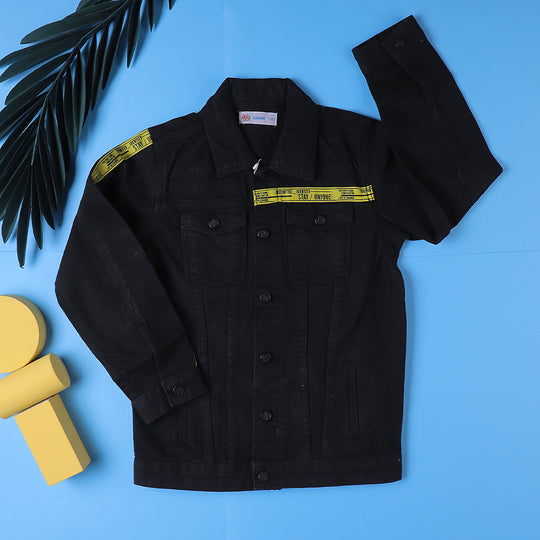 Stay Unique Denim Jacket For Boys - Black