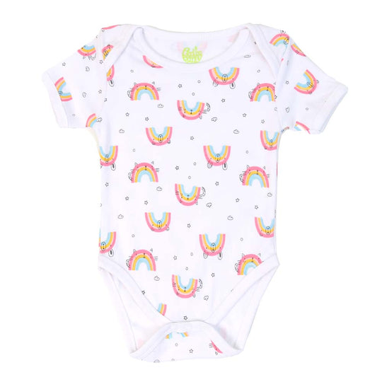 Unisex Romper Rainbow - White