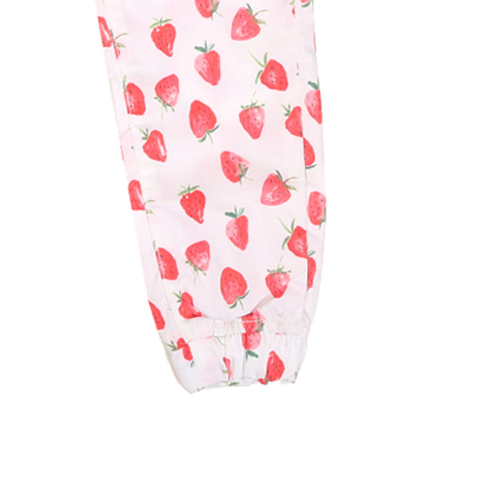 Girls Jegging Cotton Small Strawberry-White