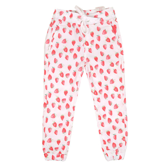 Girls Jegging Cotton Small Strawberry-White
