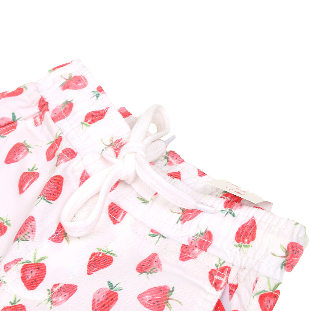Girls Jegging Cotton Small Strawberry-White
