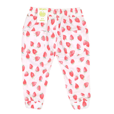 Infant Girls Jagging Cotton Small Strawberry-White