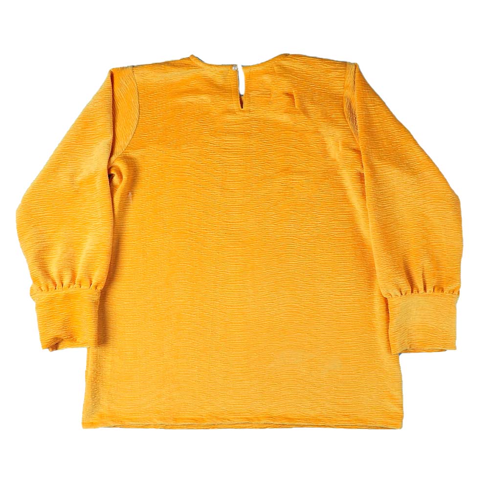 Crushed Velvet Top For Girls - Yellow