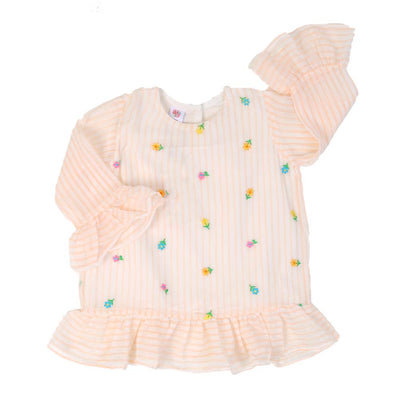 Girls Chiffon Embroidered Top Fruit Gala - Striped