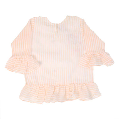 Girls Chiffon Embroidered Top Fruit Gala - Striped