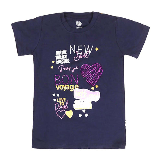 Good Time T-Shirt For Girls - Navy Blue