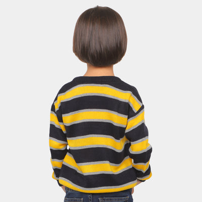 Boys Sweater Thick Stripe - Yellow & Black