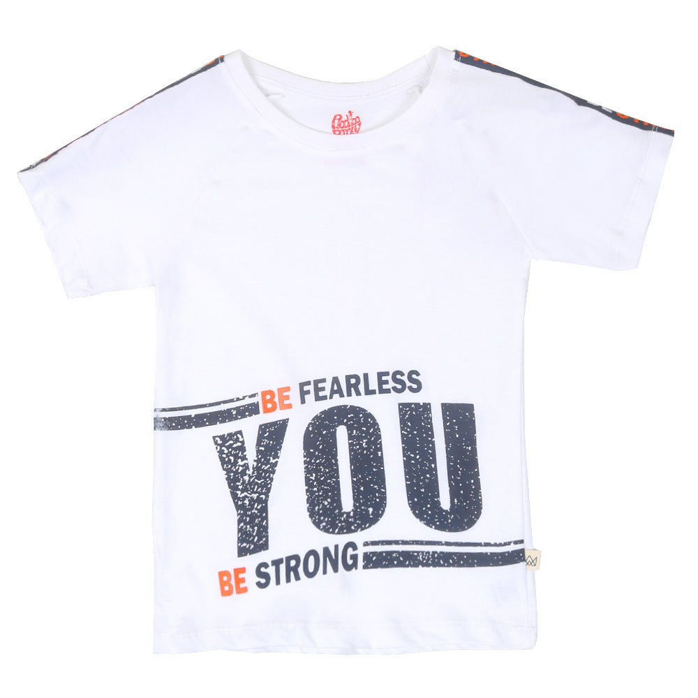 Boys T-Shirt Be Fearless - White