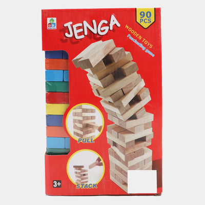 Jenga Game with Wooden Blocks, Stacking Tower Game | 90PCS