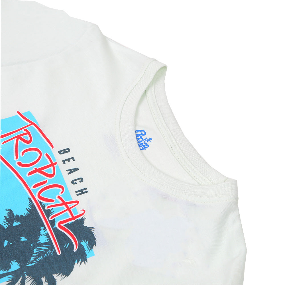 Boys T-Shirt Tropical Beach - Aqua Glass