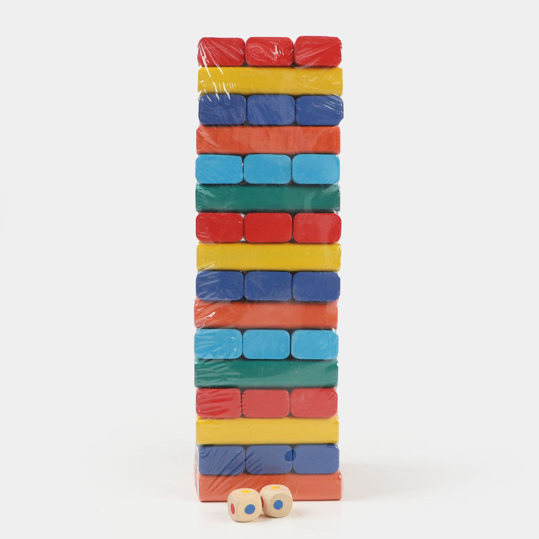 Jenga Colored Game with Wooden Blocks, Stacking Tower Game | 48PCS