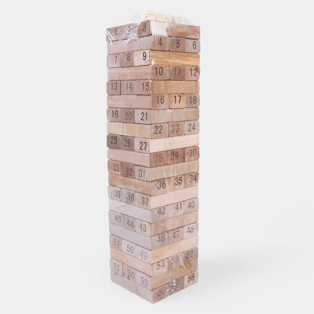 Jenga Game with Wooden Blocks, Stacking Tower Game | 60PCS