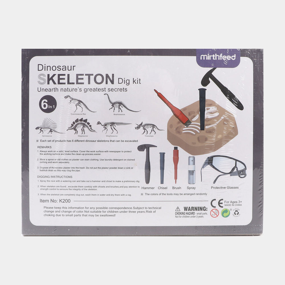 Kids Dinosaur Skeleton Discover Art Set Toy