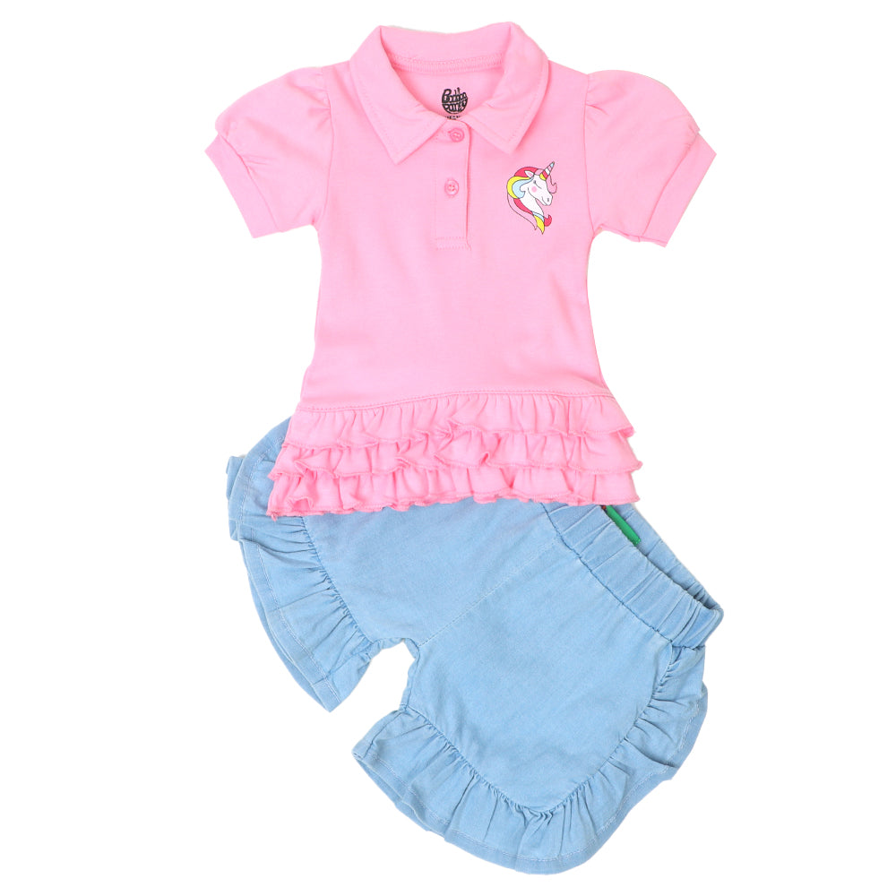 Infant Girls Suit 2 PCs - Pink