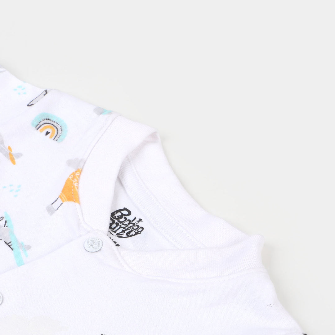 Boys Romper Fancy Fly - White