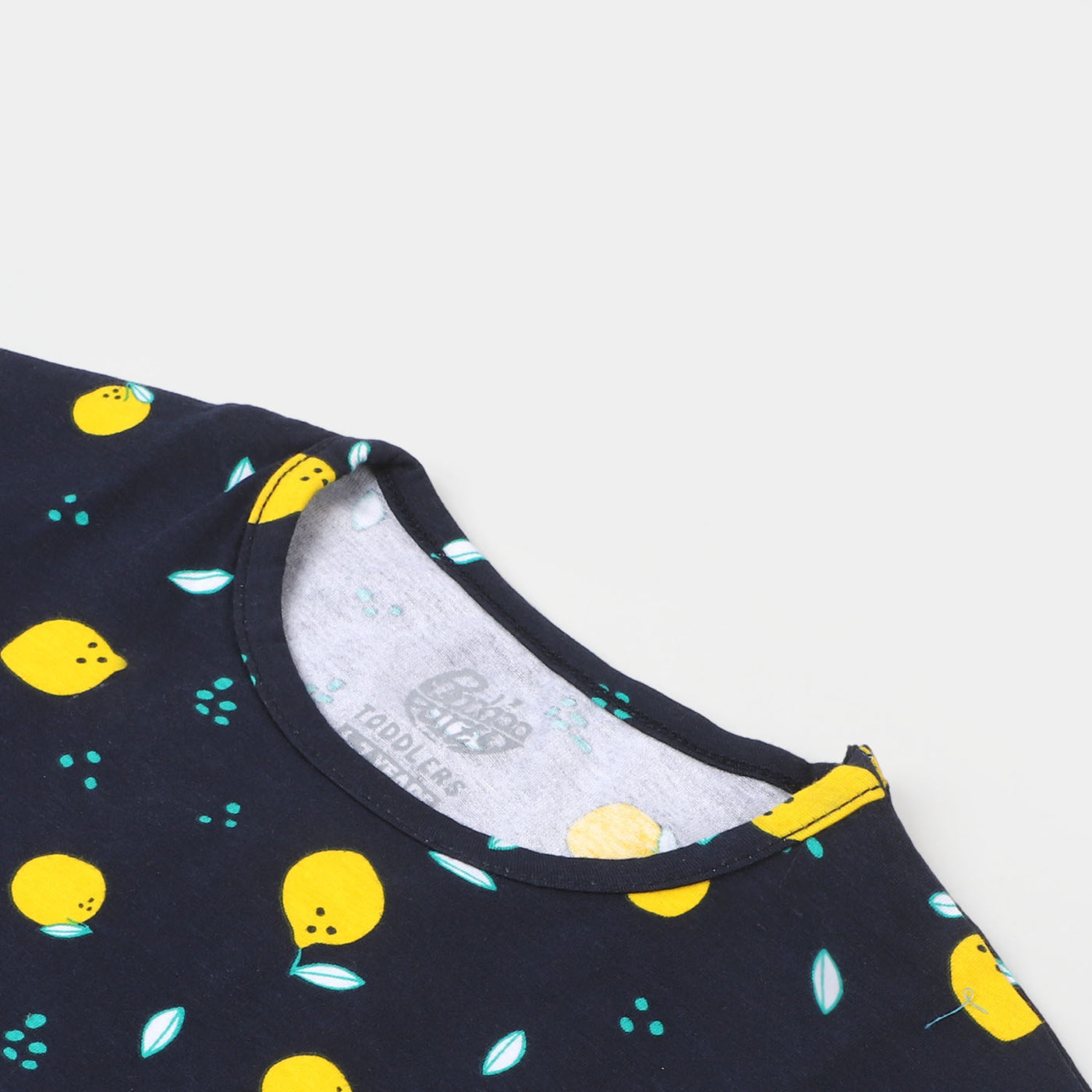 Girls T-Shirt Printed Lemons - Navy Blue