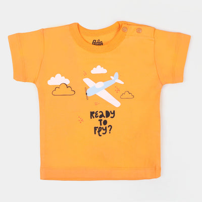 Infant Boys T-Shirts Ready To Fly - Orange