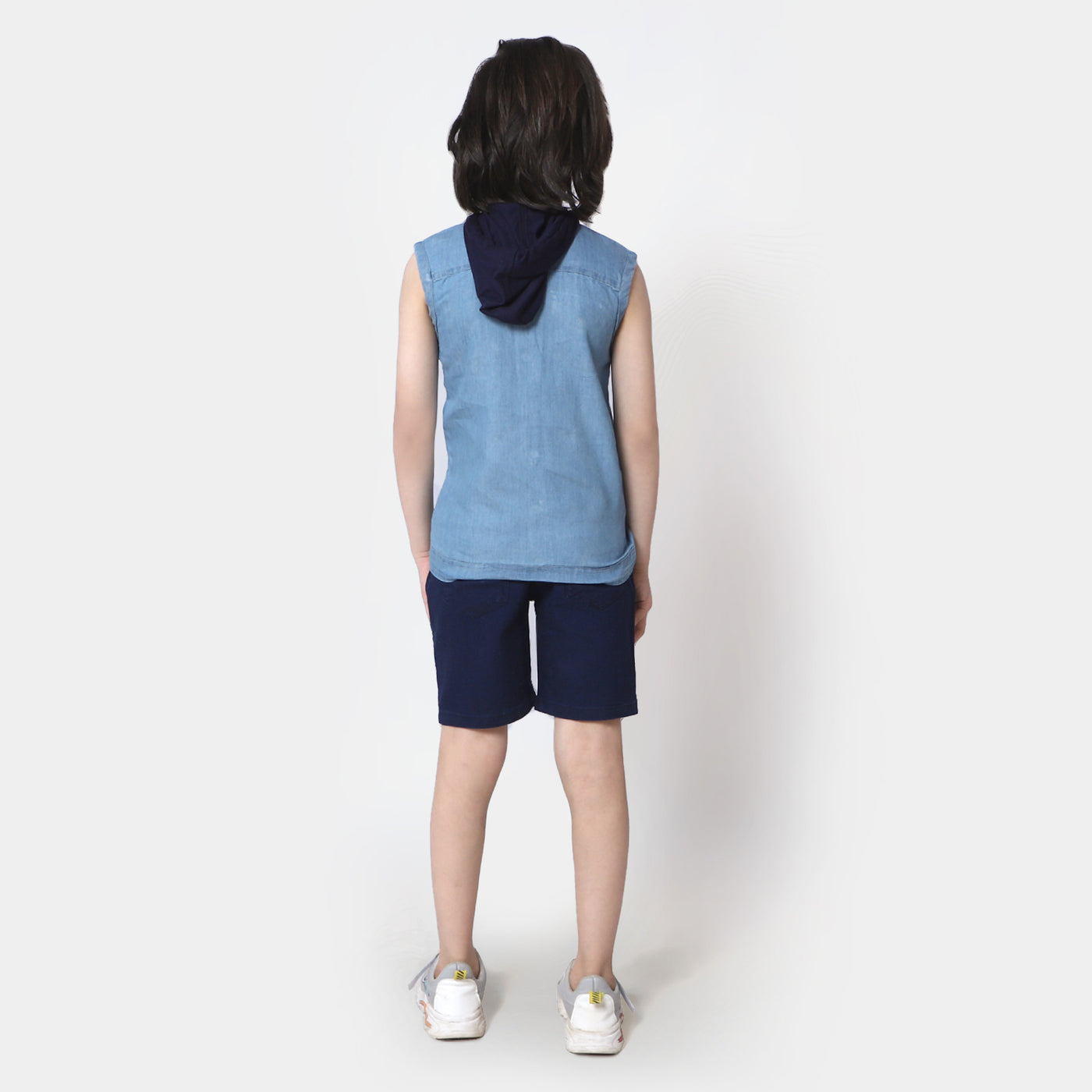 Boys Denim Suit Hooded - Ice Blue