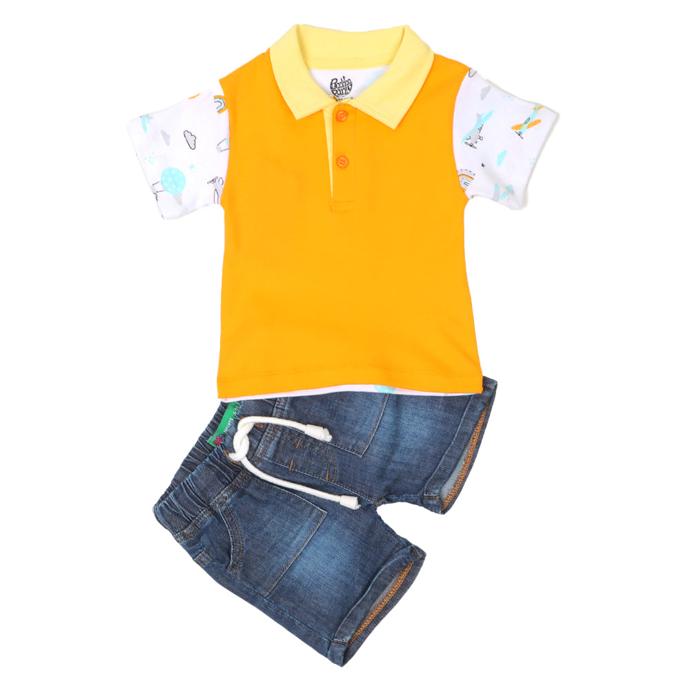 Infant Boys Suit 2Pc P&S - Orange